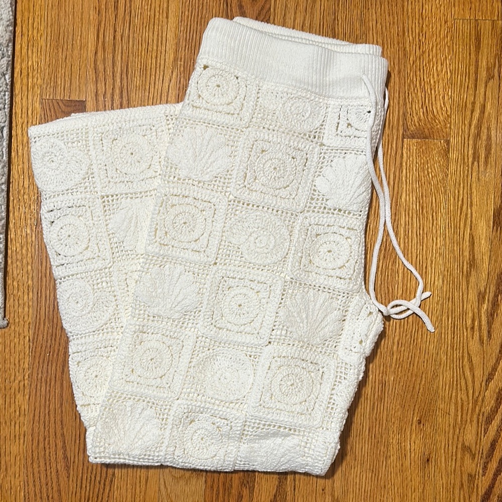 RailsxLSpace Cream Crochet Knit Pants